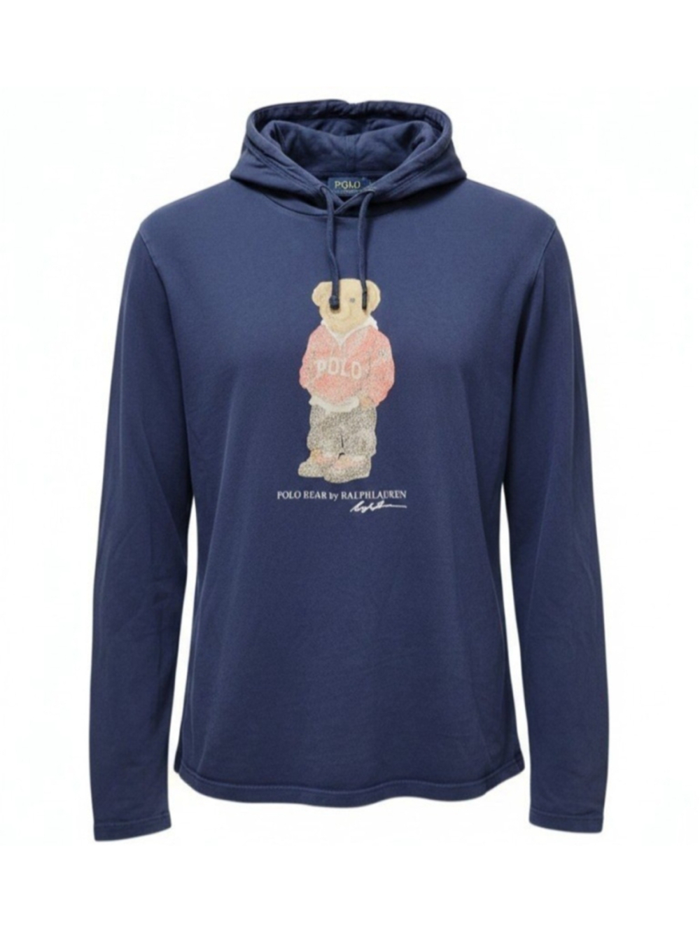 POLO RALPH LAUREN POLO BEAR Men's Hoodie Long-Sleeves Blue Shirt Size Small